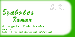 szabolcs komar business card